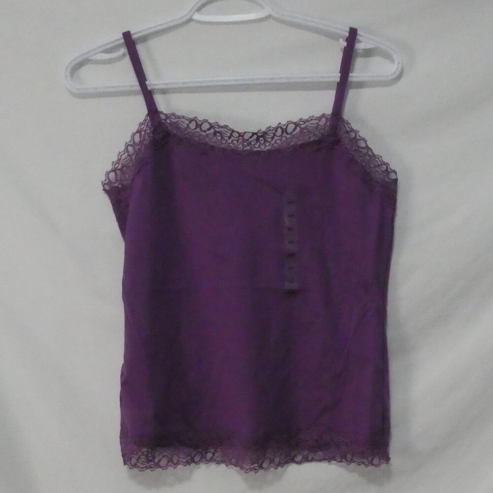 ANN TAYLOR PETITE Ann Taylor Petite SP Purple Lace Trim Cami Tank Top - NWT